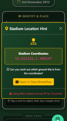 Hint Modal on mobile