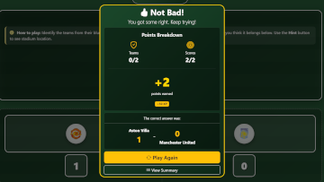 Results Modal on desktop