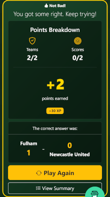 Results Modal on mobile